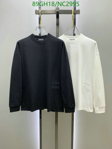 Miu Miu Cotton Long Sleeve T-Shirt Elegant Casual Style, Available in M-3XL 3 Miu Miu Cotton Long Sleeve T-Shirt Elegant Casual Style, Available in M-3XL