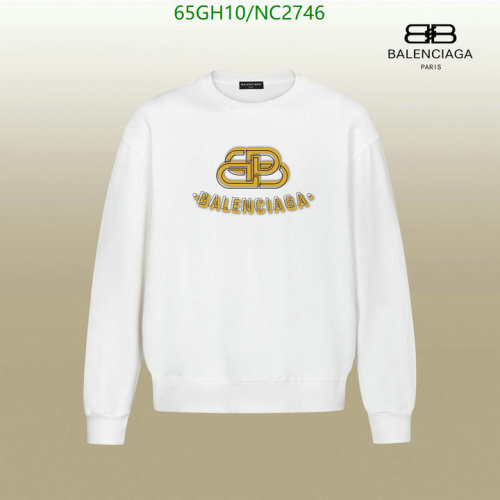 Balenciaga White Cotton Sweatshirt with Gold Logo, Sizes XS-XL.  Luxury Apparel