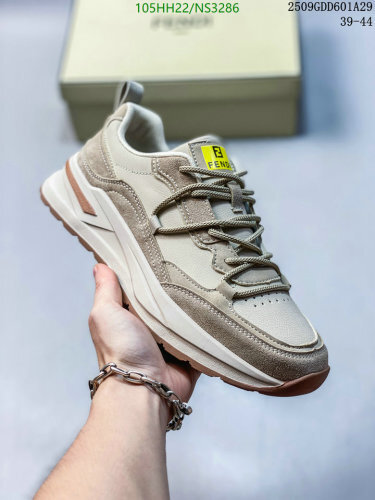 Fendi Men's Beige Suede and Leather Lace-Up Sneakers - Size EU39-44