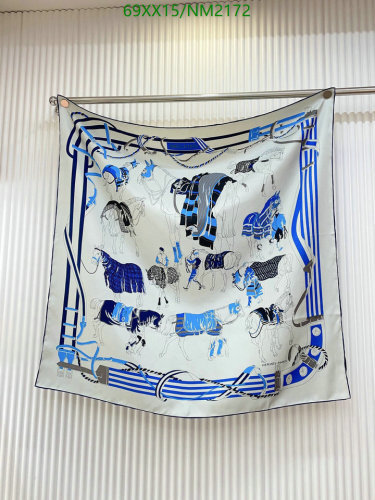 Hermes Silk Scarf 90x90cm - Equestrian Design, Elegant Neck Scarf for Women