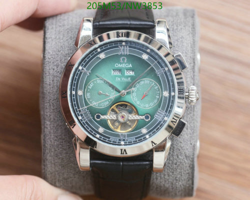 Omega De Ville Green Dial Stainless Steel and Leather Automatic Men's Watch