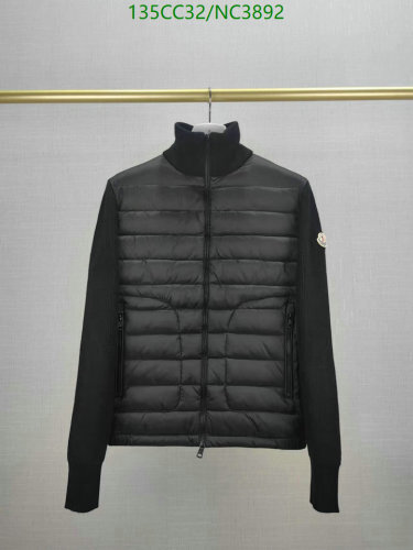 Moncler Men's Black Quilted Down Jacket With Knit Sleeves - M to XXXL
