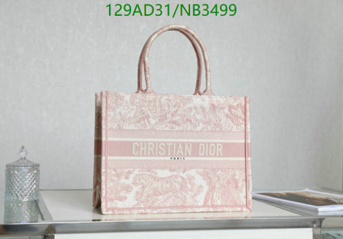Christian Dior Book Tote Bag Pink Toile de Jouy Embroidery, 36.5-28-17.5CM
