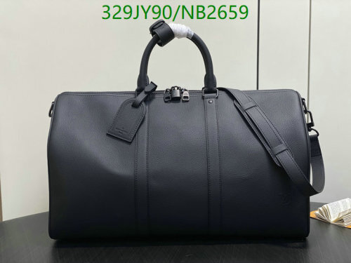 Louis Vuitton Leather Keepall Bandouliere 50 Travel Bag - Black, 50 x 29 x 23cm