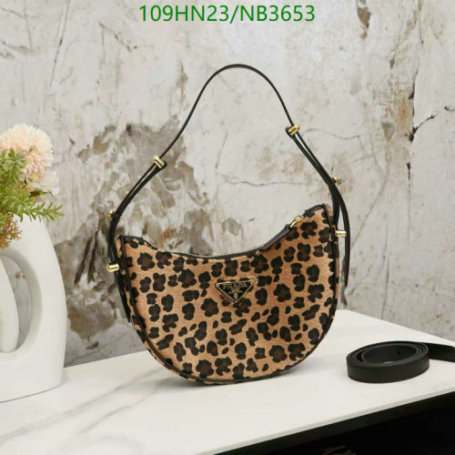 Prada 2467: Leopard Print Horsehair & Leather Shoulder Bag, 23 x 14 x 6 cm