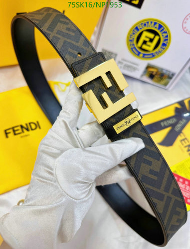 Fendi Brown Cowhide Belt with Iconic FF Logo Buckle, 3.8cm Width