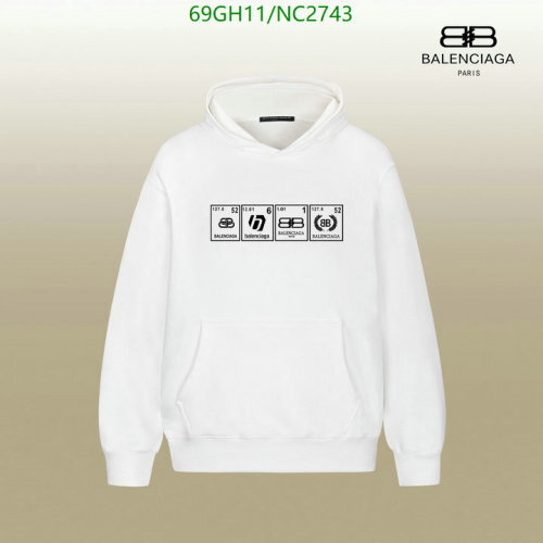Balenciaga Paris White Cotton Hoodie with Periodic Table Logo