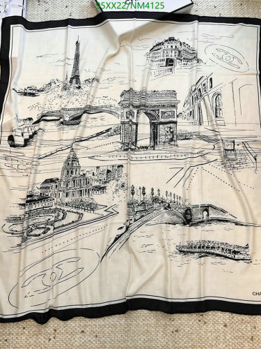 Chanel Silk Cashmere Scarf 140cm - Parisian Landmarks - NM4125