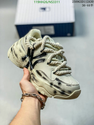 MLB Unisex Chunky Sneakers Distressed Leather, Comfortable & Stylish NS3311