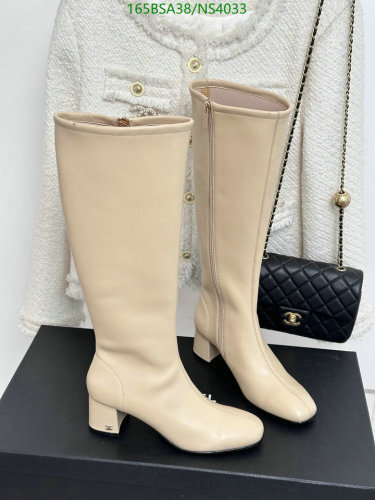 Elegant Chanel Women's Knee-High Boots in Sheepskin & Leather, Size EU35-41