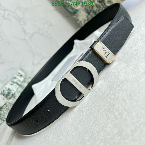 Dior Belt for Men, Classic Leather Belt with Iconic CD Buckle, 3.5cm Width