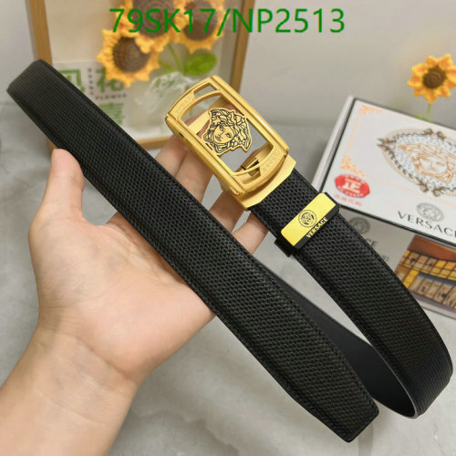 Versace Men's Black Cowhide Belt with Gold Medusa Buckle | NP2513