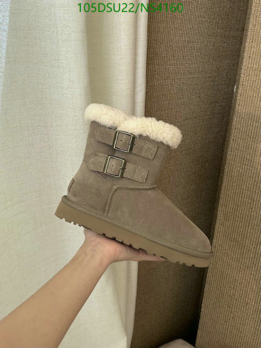 Women's Suede Leather Ankle Boots with Buckle Straps and Wool Lining