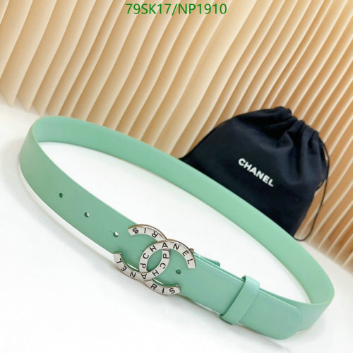 Chanel Cowhide Leather Belt with Iconic CC Buckle - Mint Green, 3.0cm Width