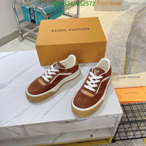 Louis Vuitton Men's Brown Suede Leather Low-Top Sneakers - EU39-45
