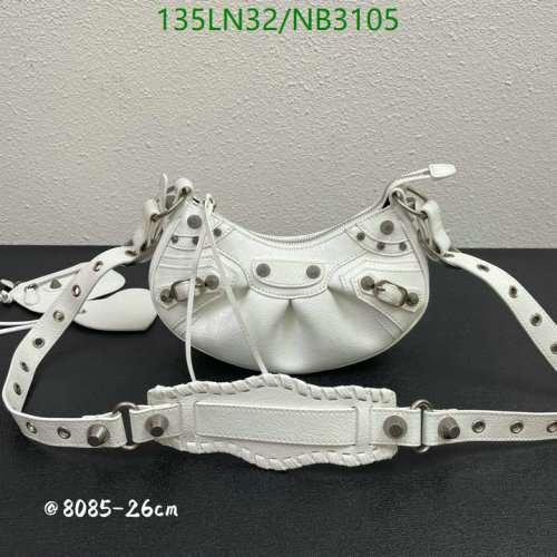 Balenciaga Le Cagole Mini Bag White Leather, Length 26cm x Height 16cm x Width 10cm