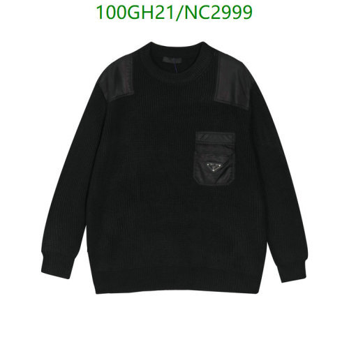 Prada Cashmere Sweater - Classic Style with Modern Pocket Detail, Black