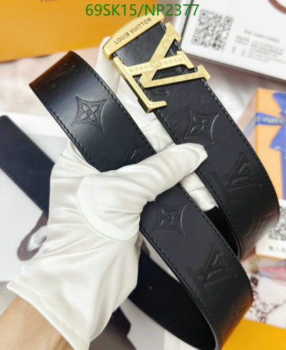 Louis Vuitton Belt Cowhide Leather With LV Initials Buckle - NP2377