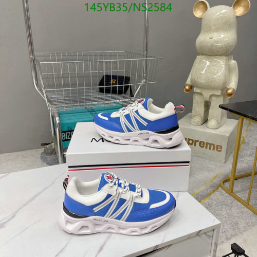 Moncler Men's Blue and White Sneakers - Stylish, Comfortable, and Trendy Shoes