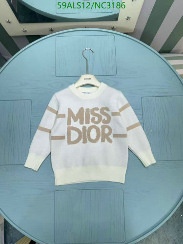 Dior Kids' Cream 'Miss Dior' Knit Sweater, Sizes 100-150, Stylish & Comfortable