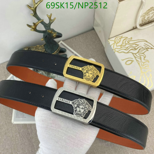 Versace Men's Leather Belt with Iconic Medusa Buckle, Width 3.8cm, NP2512