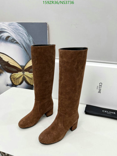 Celine Women's Brown Suede Knee High Boots with 5.5cm Heel - EU35-41