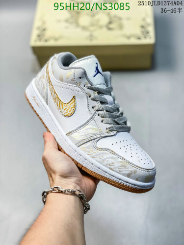 Air Jordan Women's Shoes - White/Gold Accents, Unisex Sizes EU36-46