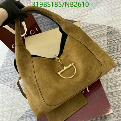 Gucci Horsebit 1955 Large Hobo Bag Suede Leather Gold Hardware - 46 x 26 x 16 cm