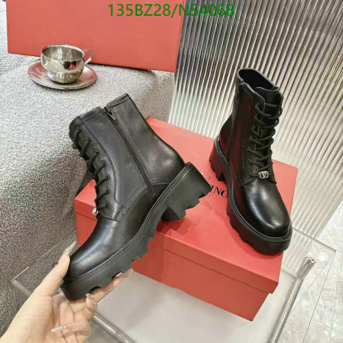 Valentino Lace-Up Leather Ankle Boots for Women - Cowhide and Lambskin