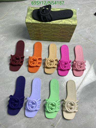 Gucci Women's Rubber Slide Sandals with Interlocking GG Logo - Multiple Colors