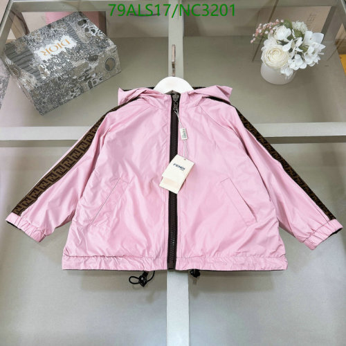 Fendi Kids Pink Logo Tape Hooded Jacket - Stylish Outerwear for Children