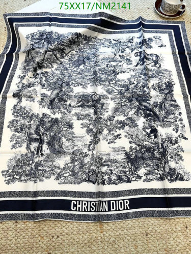 Christian Dior Silk Scarf 90x90cm - Enchanting Forest Design - NM2141