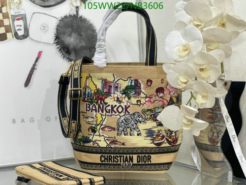 Christian Dior Bangkok Book Tote Bag Embroidered Canvas, 26.5*22*11.5cm