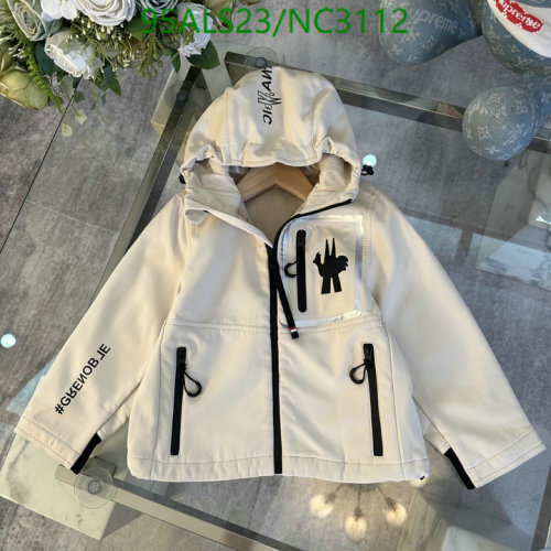 Moncler Kids' Ivory Hooded Jacket - Stylish Outerwear for Boys and Girls