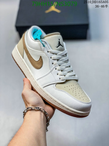 Air Jordan 1 Low White/Tan Sneakers - Stylish Comfort, All-Season Wear