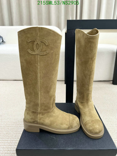 Chanel Women's Knee-High Suede Boots, Beige, EU35-41