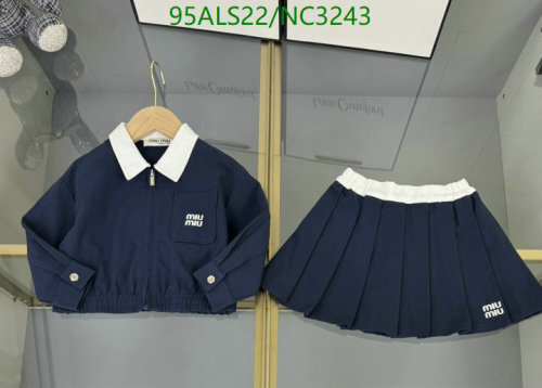 Miu Miu Kids' Navy Blue Cotton Blend Jacket & Skirt Set - Size 100-150