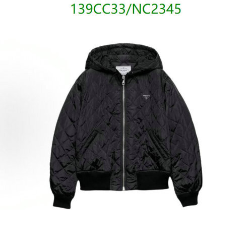 Prada Women's Black Quilted Down Jacket with Hood - Sizes S, M, L