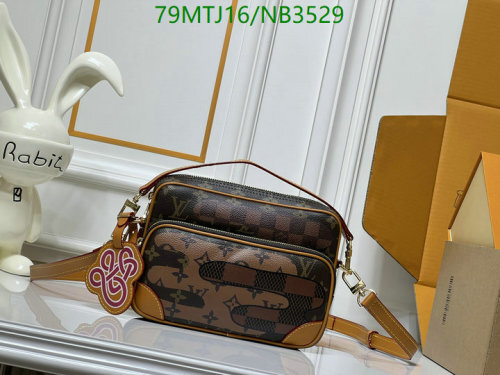 Louis Vuitton Coated Canvas Crossbody Bag, 25 x 17.5 x 11 cm