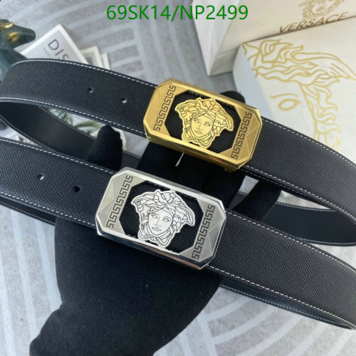 Versace Belt Cowhide Leather with Medusa Buckle, 3.8cm Width - NP2499