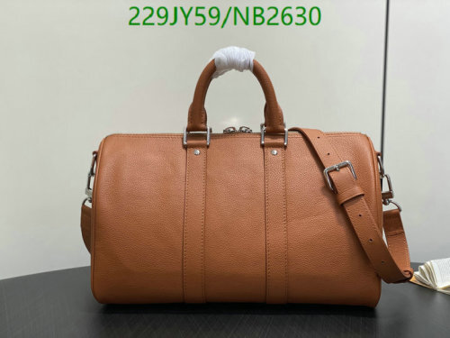 Louis Vuitton Leather Duffle Bag, 34 cm - Stylish Travel Companion