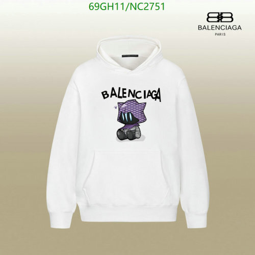 Balenciaga White Cotton Hoodie With Cartoon Print XS-XL 7 Balenciaga White Cotton Hoodie With Cartoon Print XS-XL