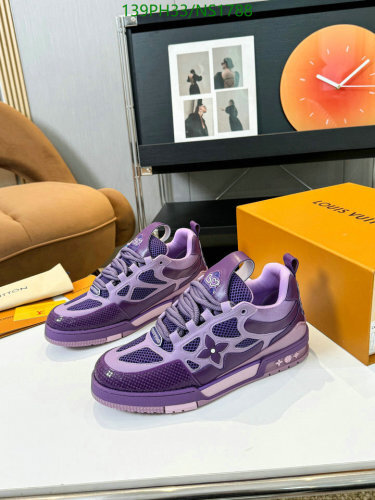 Louis Vuitton Women's Purple Cowhide Leather Low-Top Trainer Sneakers