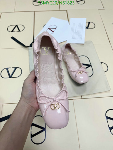 Valentino Women's Pink Wrinkle Lacquer Ballet Flats, Sizes EU35-42