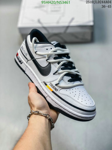 Nike Dunk Low White Black Sneakers Unisex, EU36-45, Style and Comfort