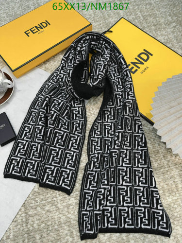Fendi Cashmere Scarf - Iconic FF Logo, 30x182cm - Timeless Elegance