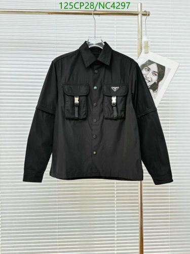 Prada Black Nylon Shirt Jacket, NC4297, Size M-3XL, Unisex Design