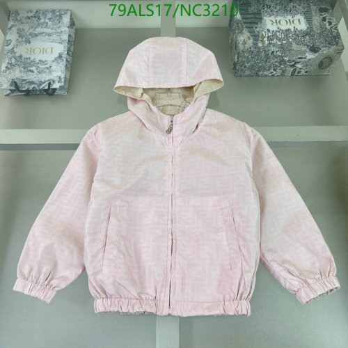 Fendi Kids' Pink FF Logo Reversible Hooded Jacket - Sizes 100-150