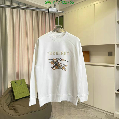 Burberry White Cotton Sweatshirt with Signature Check Logo Embroidery