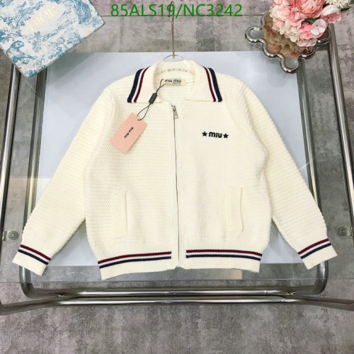 Miu Miu Kids' Zip-Up Cardigan with Embroidered Logo - Sizes 110-160